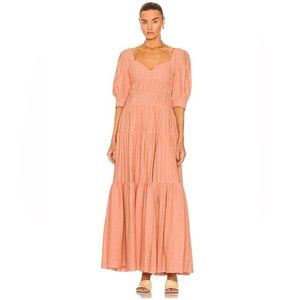 NWT Jonathan Simkhai Wilder Gauze Maxi Dress in Sorbet Half Sleeve Size 0 Boho